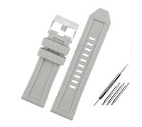 YINGO Hochwertiger Silikon-Gummi-Uhr-Band-Band, geeignet mit Diesel DZ4318 / 4323/4283/7315/4427 Männer wasserdicht weicher großer Riemen 24mm26mm(Gray silver clasp,26mm)