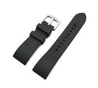 YINGO Premium-Grade-Fluor-Gummi-Uhr-Armband 20mm 22mm 24mm-Armband Schnellrelease-Bar-Armband for jede Marke-Uhren-Band(Black silver,22mm)