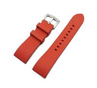 YINGO Premium-Grade-Fluor-Gummi-Uhr-Armband 20mm 22mm 24mm-Armband Schnellrelease-Bar-Armband for jede Marke-Uhren-Band(Red silver,22mm)
