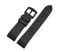 YINGO Premium-Grade-Fluor-Gummi-Uhr-Armband 20mm 22mm 24mm-Armband Schnellrelease-Bar-Armband for jede Marke-Uhren-Band(Black black,24mm)