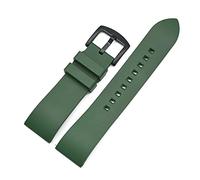 YINGO Premium-Grade-Fluor-Gummi-Uhr-Armband 20mm 22mm 24mm-Armband Schnellrelease-Bar-Armband for jede Marke-Uhren-Band(Green black,22mm)