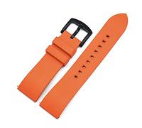 YINGO Premium-Grade-Fluor-Gummi-Uhr-Armband 20mm 22mm 24mm-Armband Schnellrelease-Bar-Armband for jede Marke-Uhren-Band(Orange black,20mm)