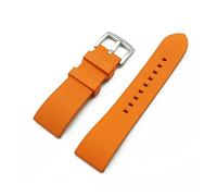YINGO Premium-Grade-Fluor-Gummi-Uhr-Armband 20mm 22mm 24mm-Armband Schnellrelease-Bar-Armband for jede Marke-Uhren-Band(Orange silver,20mm)