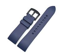 YINGO Premium-Grade-Fluor-Gummi-Uhr-Armband 20mm 22mm 24mm-Armband Schnellrelease-Bar-Armband for jede Marke-Uhren-Band(Deep Blue black,24mm)