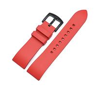 YINGO Premium-Grade-Fluor-Gummi-Uhr-Armband 20mm 22mm 24mm-Armband Schnellrelease-Bar-Armband for jede Marke-Uhren-Band(Red black,20mm)