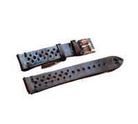 YINGO Retro Echtes Leder Armband 18mm 20mm 22mm 24mm Kalbsleder Uhr Riemen Poröse atmungsaktive handgefertigte Nähte Kompatibel mit Männern(Dark brown bk-wire,18mm)