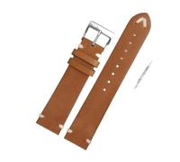 YINGO Uhrenkörper Kompatibel mit ORIS 65 Replik Leder Uhrenband Tauchserie Kupferring Bronze Krone Retro Uhrenarmband Pin Schnalle 20(Brown-steel,18mm)