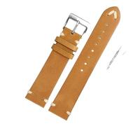 YINGO Uhrenkörper Kompatibel mit ORIS 65 Replik Leder Uhrenband Tauchserie Kupferring Bronze Krone Retro Uhrenarmband Pin Schnalle 20(Light brown-steel,20mm)
