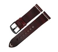 YINGO Uhrenzubehör, Rindslederarmband, Braunes Vintage-Uhrenarmband, 20 Mm, 22 Mm, 24 Mm, Kompatibel Mit Fossil-Uhren(Red B,24mm)