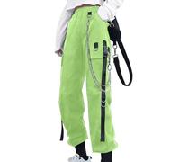 YINGWIN Cargohose Damen mit Hosenkette | Goth Punk Y2k Techwear Baggy Hose High-Waist Cargo Hosen Festival Jogginghose Streetwear Gothic Kleidung Damen