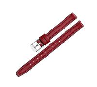 yingyingjia 10 Mm 12 Mm 14 Mm Schnellverschluss-Uhrenarmband Aus Silikon + Echtem Leder, Kompatibel Mit Dem Wasserdichten Uhrenarmband Fossil DW For Damen(Red,10mm)