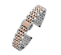 yingyingjia 12 Mm 14 Mm 16 Mm 18 Uhrenarmband Kompatibel Mit Fossil Uhrenkette Edelstahlarmband Silber Roségold Armband(Silver rose gold,16mm)