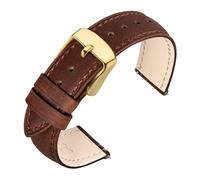 yingyingjia Crazy Horse Leder Uhrenarmbänder Vintage Uhrenarmbänder 18mm 19mm 20mm 21mm 22mm For Männer Frauen Schnellverschluss Ersatz(Caramel-Gold,21mm)
