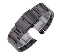 yingyingjia Edelstahl Uhrenarmband 20mm 22mm Herren Metall Gebürstet Gebogenes Ende Uhren Zubehör(Black,20mm)