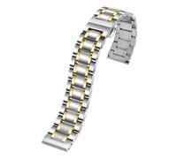 yingyingjia Gebogenes Uhrenarmband Aus Edelstahl 16 Mm 17 Mm 18 Mm 19 Mm 20 Mm 21 Mm 22 Mm 23 Mm 24 Mm For Herren-Uhrenarmband Fein(Silver-gold,15mm)