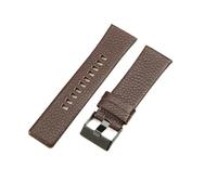 yingyingjia Kompatibel Mit Diesel Echtleder-Uhrenarmbändern Dz4318, Dz1405, Dz1206, Dornschließe, Atmungsaktiv, Wasserdicht, 24, 26, 28 Mm(Brown-Black-K3,27mm)