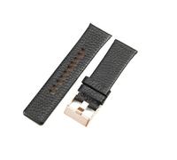 yingyingjia Kompatibel Mit Diesel Echtleder-Uhrenarmbändern Dz4318, Dz1405, Dz1206, Dornschließe, Atmungsaktiv, Wasserdicht, 24, 26, 28 Mm(Black-Rose-K3,26mm)