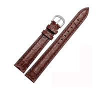 yingyingjia Krokodil-Armband Echtes Lederarmband 12 Mm 13 Mm 14 Mm 15 Mm 16 Mm Kleines Damen-Uhrenarmband(Brown,13mm rosegold buckle)