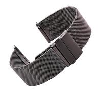 yingyingjia Mesh Milanese Loop Uhrenarmband Edelstahl Silber Schwarz Handgelenkband Faltschließe 16mm 18mm 20mm 22mm 24mm(Black,22mm)