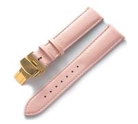 YingYou Lederuhr Mit Grünem, Weichem Rindsleder-Accessoire For Herren Und Damen, Kompatibles Longines-Tissot-Armband(Pink gold buckle,15)