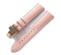 YingYou Lederuhr Mit Grünem, Weichem Rindsleder-Accessoire For Herren Und Damen, Kompatibles Longines-Tissot-Armband(Pink rose buckle,15)