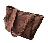 YiNLuax Elegante lässige Handtasche, große Kapazität, Umhängetasche, Cord, Einkaufstasche mit Tragegriff oben, für Reisen und Arbeit, organisierte Aufbewahrung, braun, One Size