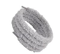 YiNLuax Weiche Plüsch-Polyester-Schnürsenkel, 120 cm lang, Sneaker, Spitze, pelzige Schnürsenkel für Damen, Teenager, Schuhdekorationen, Zubehör, Schnürsenkel für den Winter, grau, 120
