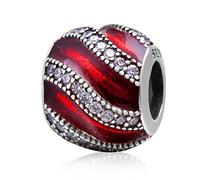 YiRong Jewelry Pandora Charm für Armband und Halskette 925 Sterling Silber Spacer Charm Jahrestag Geburtstag Weihnachten Charm rot