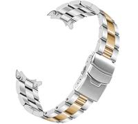 YISIWERA 20mm 22mm Edelstahl gebogenes Ende Uhrenarmband Ersatz Doppelte FlipLock Schnalle Silber Gold Metall Uhrenarmband Armband für Männer Frauen