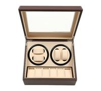 YISSALE Automatik Uhrenbeweger Uhrenbox Automatikuhren Box 4+6 Uhren Watch Winder Box Braun Uhrengehäuse für Uhrengeschäft Zuhause