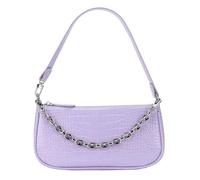 YIUOR Handtasche mit Kettenriemen, Kunstleder, klassische Clutch, kleine Schultertasche, Violett, 5"H x 10"W x 1.5"D