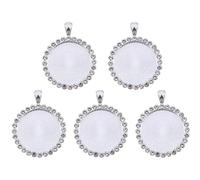 YIXANNX 1 Beutel Strass Anhänger Tabletts, rund, bunt, DIY Handwerk, Kristall, eingelegt, nicht leicht zu verblassen, Schmuckzubehör, Silber 25mm