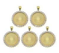 YIXANNX 1 Beutel Strass Anhänger Tabletts, rund, bunt, DIY Handwerk, Kristall, eingelegt, nicht leicht zu verblassen, Schmuckzubehör, Gold 25mm