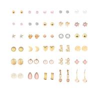 YIXANNX 30 Paar Ohrstecker Ohrringe Set, geometrisch, verschiedene Strasssteine, ästhetischer Schmuck, Hochzeitszubehör, Damen, Alltagskleidung, Geben Sie 11 ein