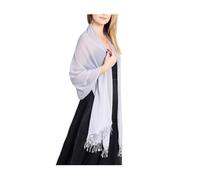 YIXANNX Modischer Schal, Quaste, Abendkleider, Schals, Luxus Sonnenschutz, tragbarer Damen Umhang für Themenpartys, Silber, Über 175 cm