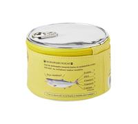 YIXANNX Tasche Aufbewahrung Kosmetik Dose Reißverschluss Make up Beutel Paket Katze Essen Fisch Muster Lebensmittel Zubehör Zylinder Große Kapazität, Gelb