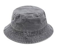 Yixda Vintage Cotton Fischerhut Sonnenhut Washed Retro Outdoor Bucket Hat (Grau)