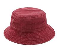 Yixda Vintage Cotton Fischerhut Sonnenhut Washed Retro Outdoor Bucket Hat (Weinrot)