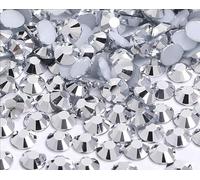 Yixinly 1000 Stück SS30 6mm Strasssteine, Glitzersteine Transparent Runde Kristalle Steinchen für Nägel, DIY-Dekoration, Kleidung, Handyhüllen, Schuhe, Taschen (Silber)