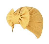 YiYi Operation Damen-Turban-Hut, dehnbar, Baumwolle, Schleife, Chemo-Mütze, Hijab, Kopfbedeckung, gelb, Einheitsgröße