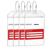 Yizhet 4 Stück Kofferanhänger für Kreuzfahrten, Kreuzfahrt Gepäckanhänger für Aida, Transparente Gepäckanhänger mit Verschraubbaren Metallbändern, Wasserfest, 19cm x 11cm