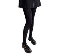YIZITU Japanische elegante Strumpfhose mit geprägtem gedrehtem Muster, einfarbige Strumpfhose für Damen, Frühling, Herbst, blickdichte Strumpfhosen für Damen, Schwarz , One size