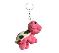 YIZITU Niedlicher Cartoon-Plüsch-Schildkröten-Anhänger, niedlicher Plüsch-Ornament, Anhänger, Auto-Schlüsselanhänger, Rucksack-Dekoration, Taschenanhänger, Rose Red 1, 8cm