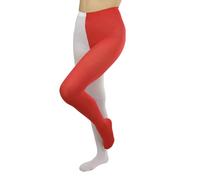YIZITU Weiche zweifarbige Strumpfhose, atmungsaktiv, Skinny, leger, hohe Taille, elastische Leggings, Damen, blickdichte Strumpfhose, Cosplay-Kostüm, Rot und Weiß, S-L