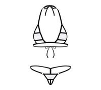 YiZYiF Damen Mirco Bikini Push Up Mini Badeanzug Mirco Mini BH String Slip Brasilianische Bademode Dessous Set Beachwear Swimsuit Weiß Einheitsgröße