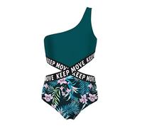 YiZYiF Mädchen Bikini Tankini Set Zweiteiliger/Einteiler Badeanzug Sling Blumen Muster Top Slip Badeshorts Badekleidung Strandmode Gr. 86-176 Einteiler_Blumen 176/16 Jahre