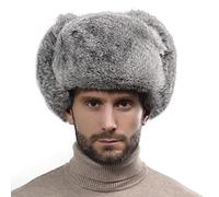 YJZQ Fliegermütze Wintermütze mit Ohrenklappen Herren Webpelzmütze Beanie-Mütze Kunstfellmütze Weiche Warme Trappermütze Pelzmütze Outdoor Russenmütze für Erwachsene