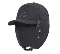 YJZQ Herren Fliegermütze Warme Fellmütze Wintermütze mit Ohrenklappen Baumwolle Trappermütze Outdoor Winddicht Pilotenmütze hält warm beim Skifahren Schlittschuhlaufen