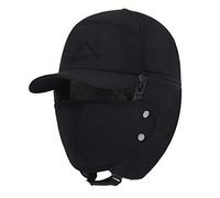 YJZQ Herren Fliegermütze Warme Fellmütze Wintermütze mit Ohrenklappen Baumwolle Trappermütze Outdoor Winddicht Pilotenmütze hält warm beim Skifahren Schlittschuhlaufen