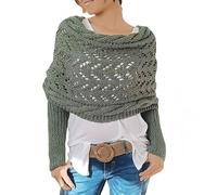 YKDLLF Damen Acrylfaser Schal Winter Feinstrick Halstücher Stolen Umschlagtücher Schal Halstuch Tuch Dreieckstuch Damen Herbstschal Dünn Weich Deckenschal Tuch Elegant 260 * 32cm